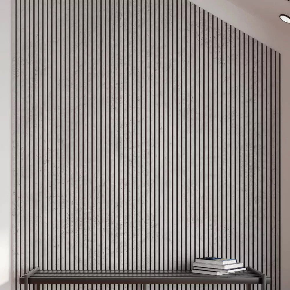 Listelli acustici in MDF Grigio mis. 278 cm x 60 cm modello FLESSIBILE