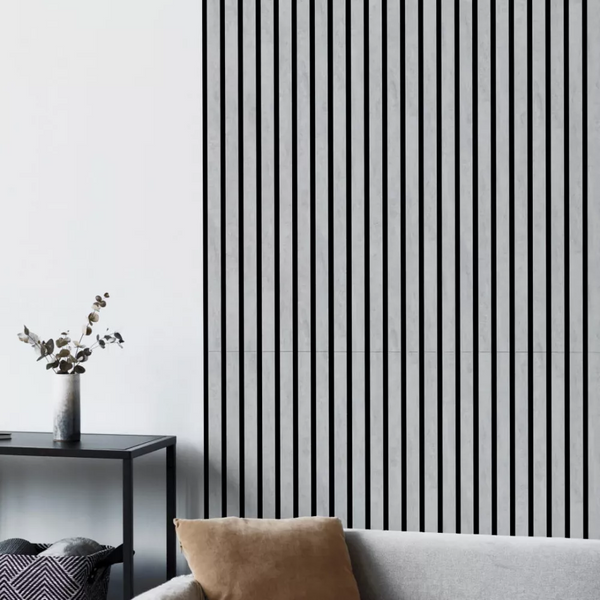 Listelli acustici in MDF Grigio mis. 278 cm x 60 cm modello FLESSIBILE
