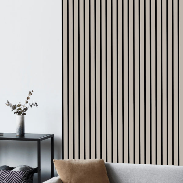 Listelli acustici in MDF Tortora mis. 278 cm x 60 cm modello FLESSIBILE