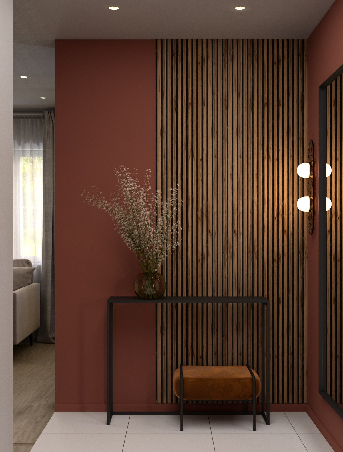 Listelli acustici in MDF Noce mis. 278 cm x 60 cm modello FLESSIBILE