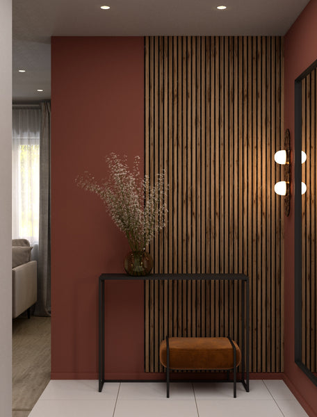 Listelli acustici in MDF Noce mis. 278 cm x 60 cm modello FLESSIBILE