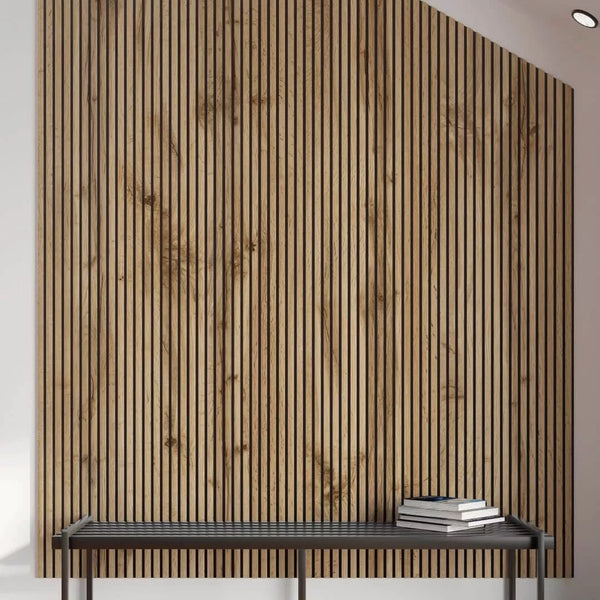 Listelli acustici in MDF Noce mis. 278 cm x 60 cm modello FLESSIBILE