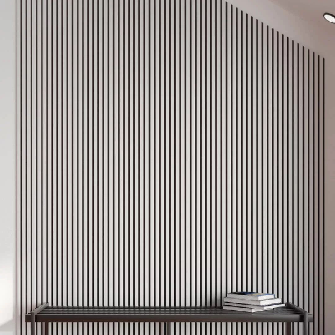 Listelli acustici in MDF Bianco mis. 278 cm x 60 cm modello FLESSIBILE