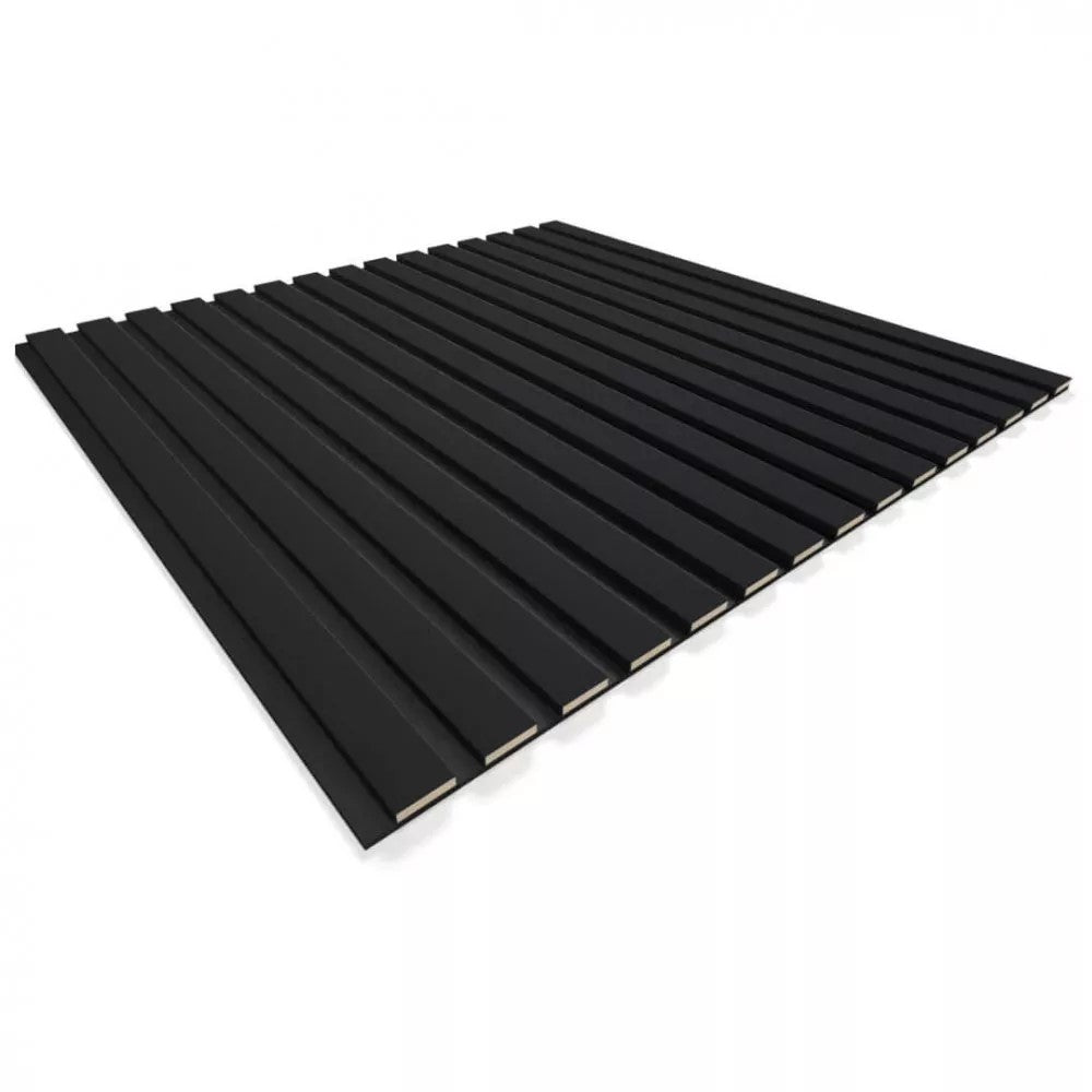 Listelli acustici in MDF Black mis. 60 cm x 60 cm modello QUADRO FLESSIBILE