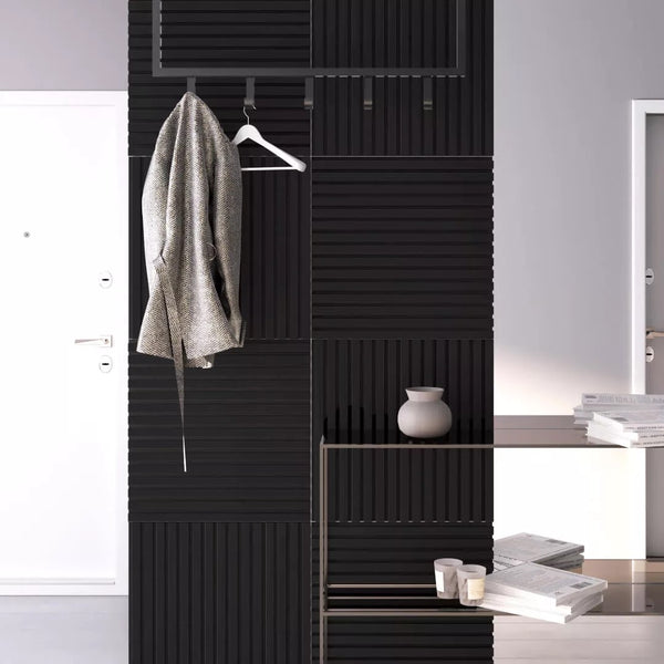 Listelli acustici in MDF Black mis. 60 cm x 60 cm modello QUADRO FLESSIBILE