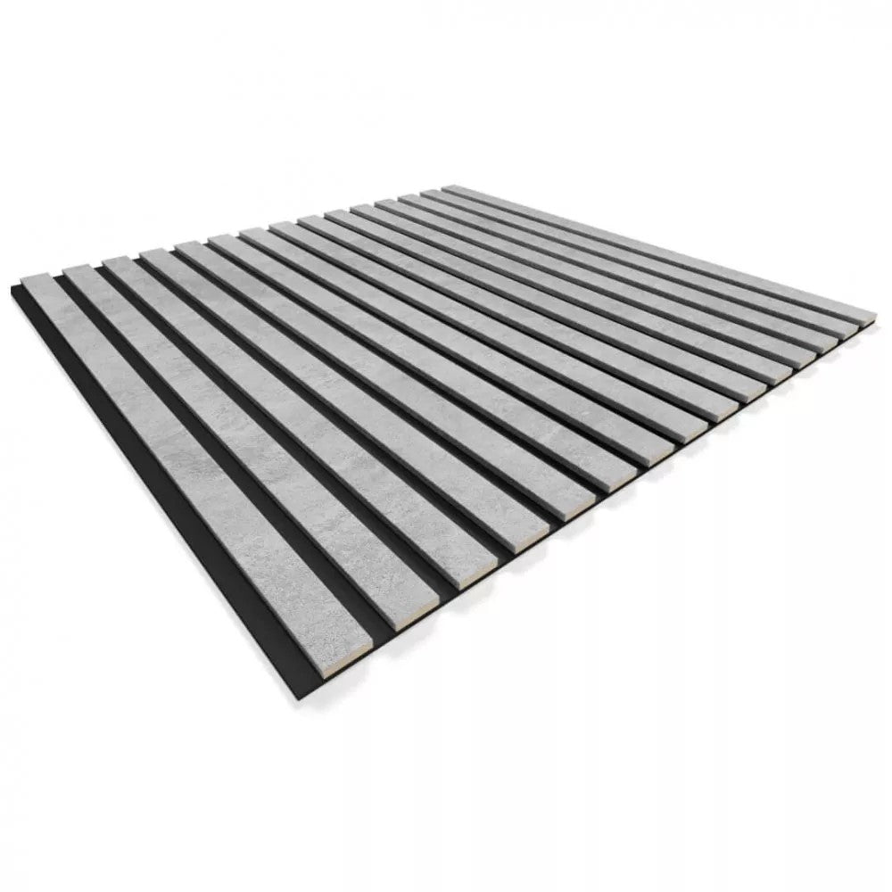 Listelli acustici in MDF Grigio Chicago mis. 60 cm x 60 cm modello QUADRO FLESSIBILE