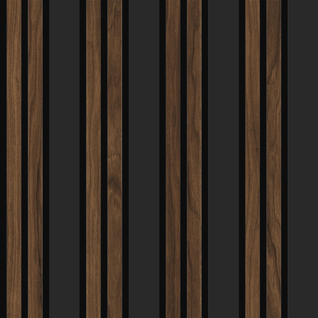 Listelli acustici in MDF Black & Catania mis. 278 cm x 60 cm modello FLESSIBILE