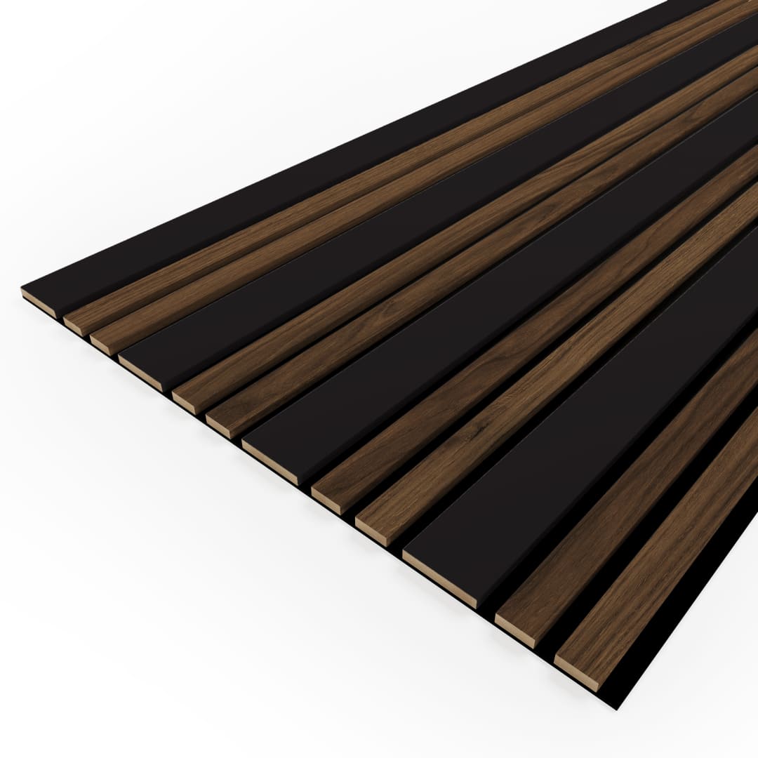 Listelli acustici in MDF Black &amp; Catania mis. 278 cm x 60 cm modello FLESSIBILE