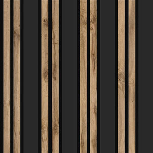 Listelli acustici in MDF Black & Noce mis. 278 cm x 60 cm modello FLESSIBILE