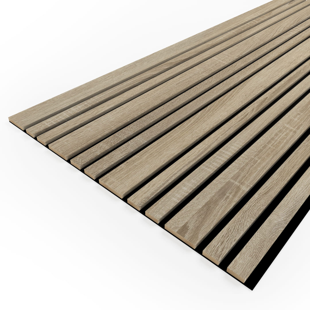 Listelli acustici in MDF Naturale &amp; Naturale mis. 278 cm x 60 cm modello FLESSIBILE