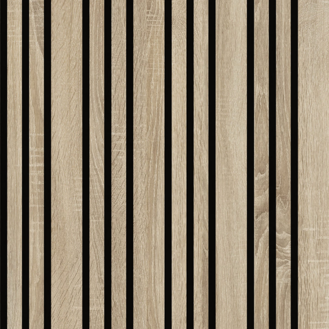 Listelli acustici in MDF Naturale &amp; Naturale mis. 278 cm x 60 cm modello FLESSIBILE