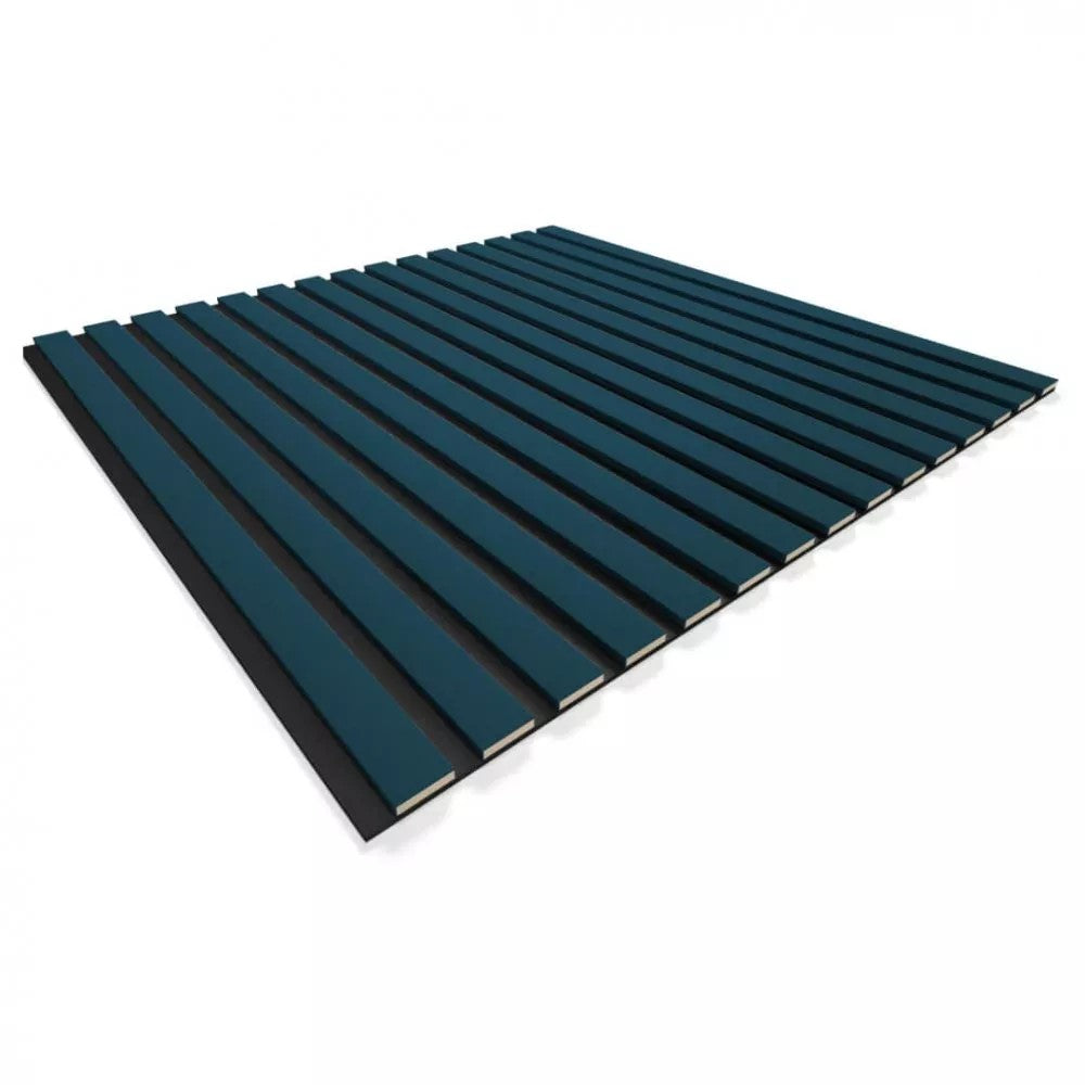 Listelli acustici in MDF Grigio Blu Ocean mis. 60 cm x 60 cm modello QUADRO FLESSIBILE