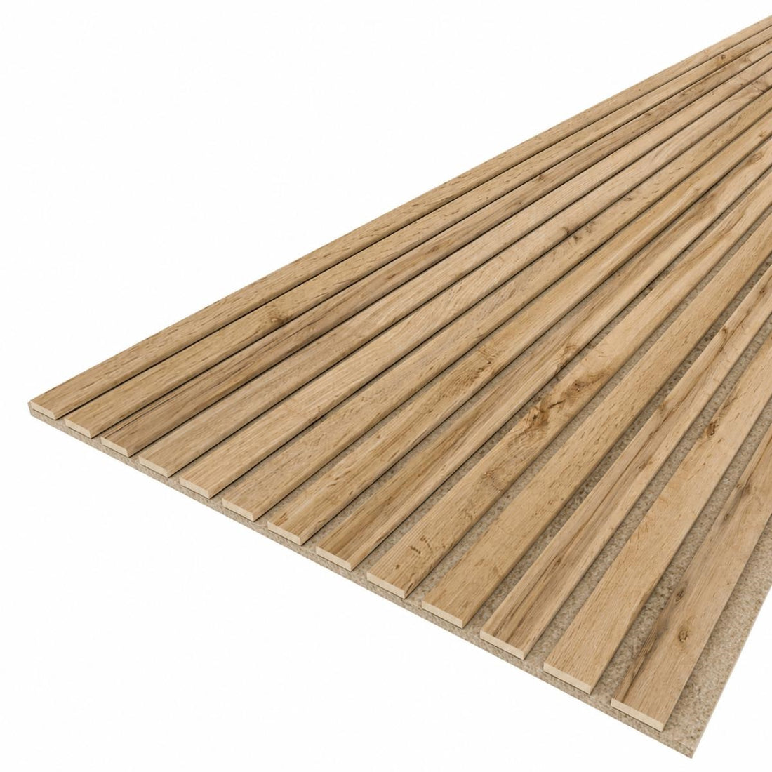 Pannelli doghe in MDF colore NOCE con fondo fonoassorbente colore sabbia mis. 278 cm x 60 x 0.9 cm modello FLESSIBILE