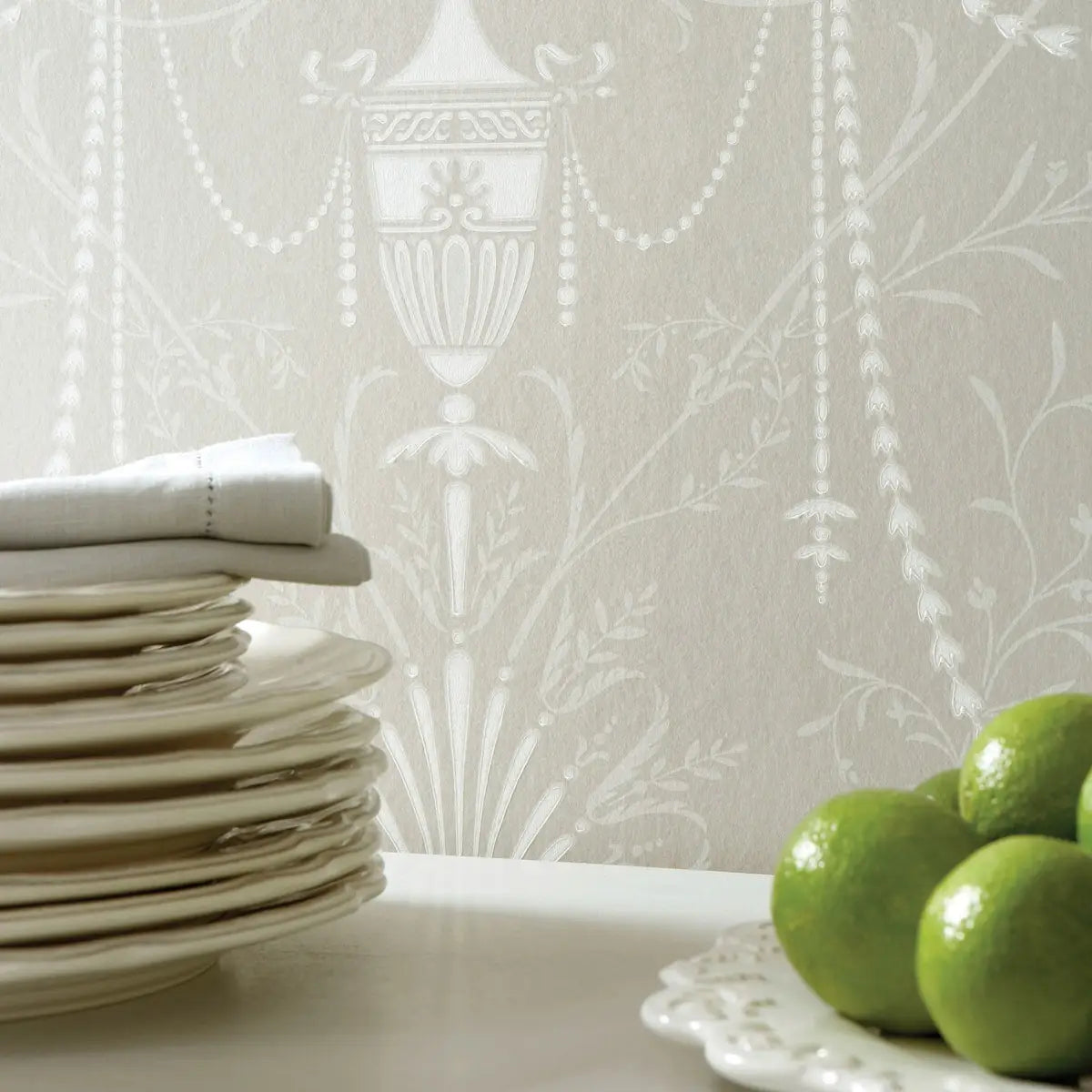 Carta da parati Little Greene Marlborough - Paris Grey
