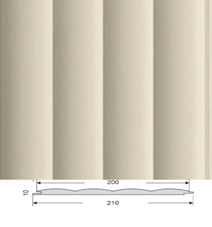 Doga Maxi in MDF ONDA Deluxe Beige  mis. 200 x 10 x 2750 mm OFFERTISSIMA!