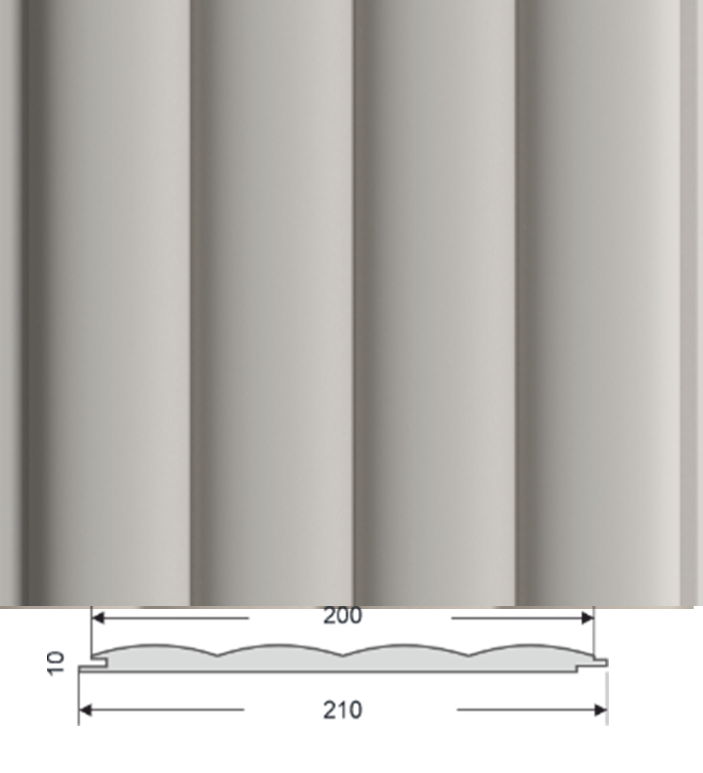 Doga Maxi in MDF ONDA Deluxe Tortora  mis. 200 x 10 x 2750 mm OFFERTISSIMA!