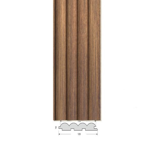 Doga in MDF ONDA NOCE  mis. 120 x 16 x 2750 mm