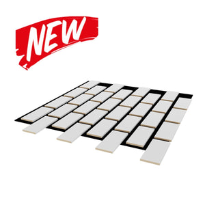 Pannello acustico in MDF effetto mattoncini colore White mis. 66,7 cm x 58,3 cm x 9 mm
