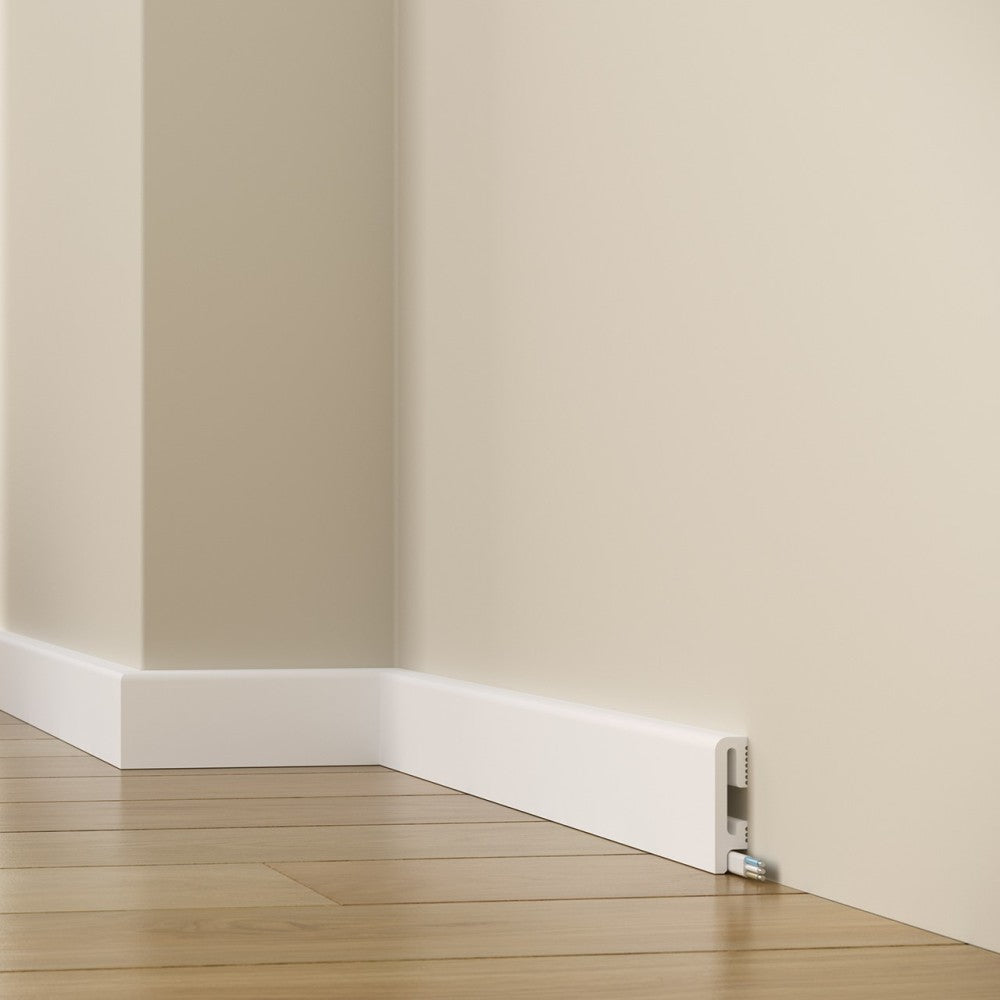 Battiscopa in SPC PF060W misura 6x1,5x240 cm White