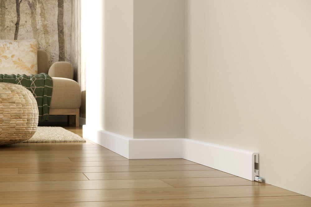 Battiscopa in SPC PF060W misura 6x1,5x240 cm White