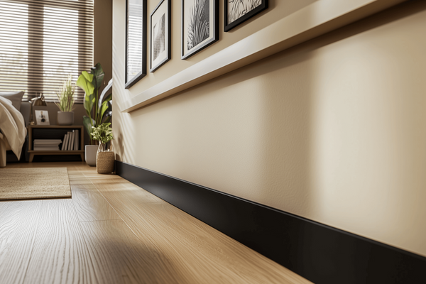 Battiscopa in SPC PF080B misura 8x1,5x240 cm Nero