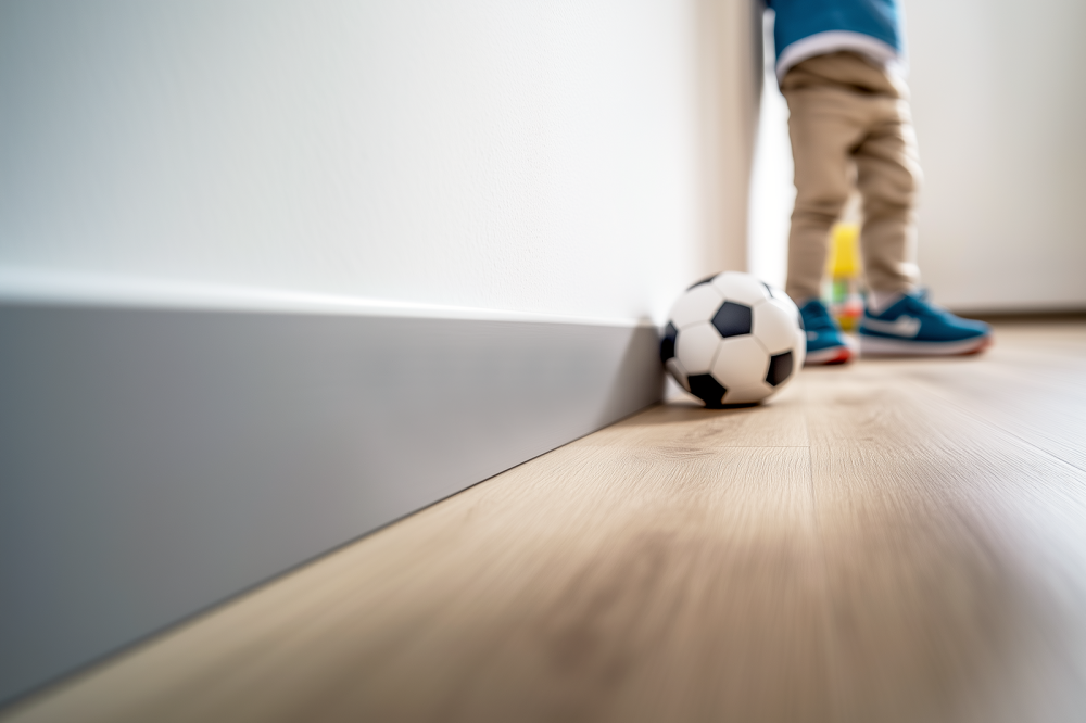 Battiscopa in SPC PF080G misura 8x1,5x240 cm Grigio