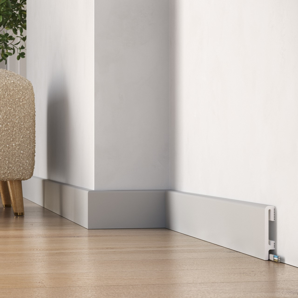 Battiscopa in SPC PF080G misura 8x1,5x240 cm Grigio