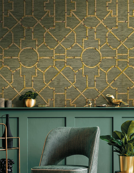 Carta da Parati Scalamandré JV Design Licence cod. 26016 FIBRA VEGETALE DI RAFIA SU FOGLIO METALLICO