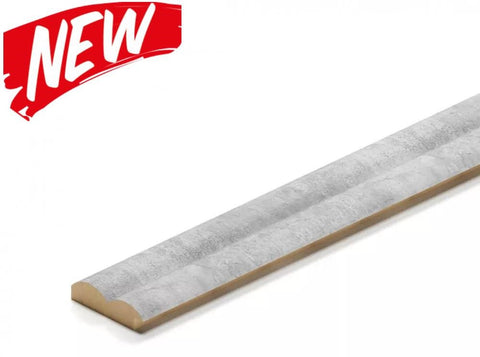 Profilo SX/DX doga onde 3D Legno in MDF colore Grigio Cemento mis. 27 x 12 x 2750 mm