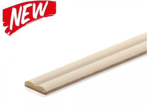 Profilo SX/DX doga onde 3D Legno in MDF colore Palomino mis. 27 x 12 x 2750 mm
