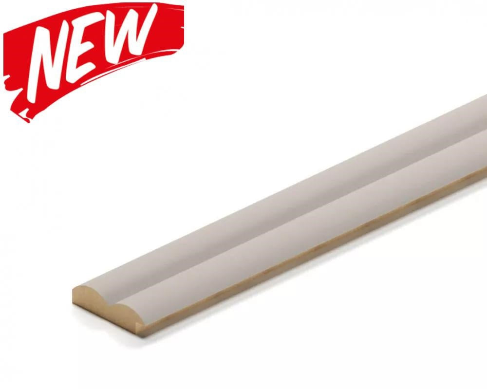 Profilo SX/DX doga onde 3D Legno in MDF colore Sandgrau mis. 27 x 12 x 2750 mm