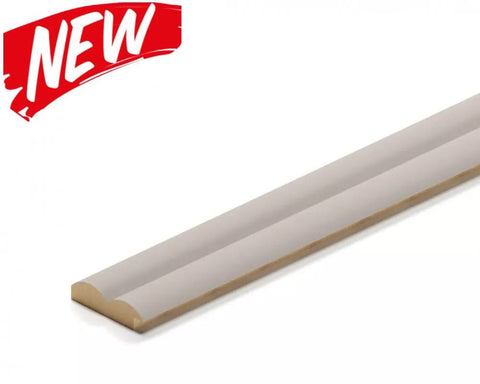Profilo SX/DX doga onde 3D Legno in MDF colore Sandgrau mis. 27 x 12 x 2750 mm