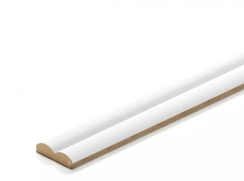 Profilo SX/DX doga onde 3D Legno in MDF colore White mis. 27 x 12 x 2750 mm