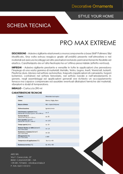 Sigillante Ardesiva Pro Max Extreme Ard Italia 290 ml.
