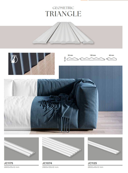 DOGA in polimero Ard Italia JC1074 misura 2800x12x130 mm modello TRIANGLE