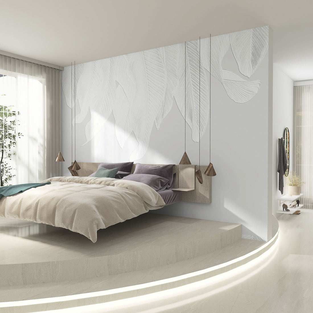 Carta da Parati al MQ White Cascade Rimura Italian Design