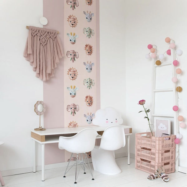 Carta da Parati Studio Ditte Wild Animals Wallpaper Pink