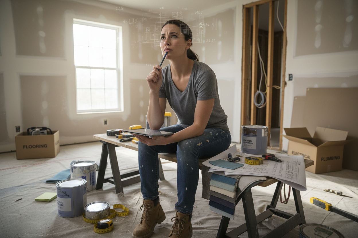 ambientala in una casa in ristrutturazione