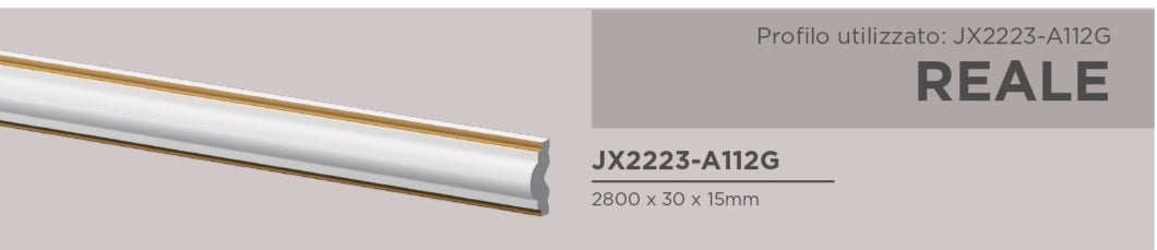 Cornice in polimero serie Gold Ard Italia JX223-A112G misura 2800x30x15 mm