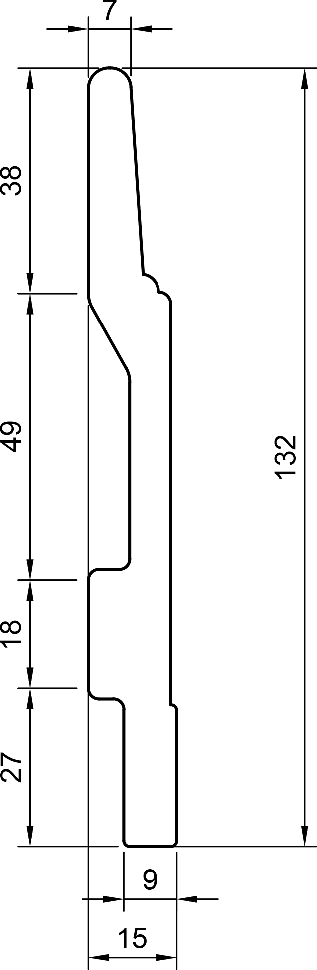 Battiscopa in polimero Ard Italia C406 misura 2000x15x130 mm