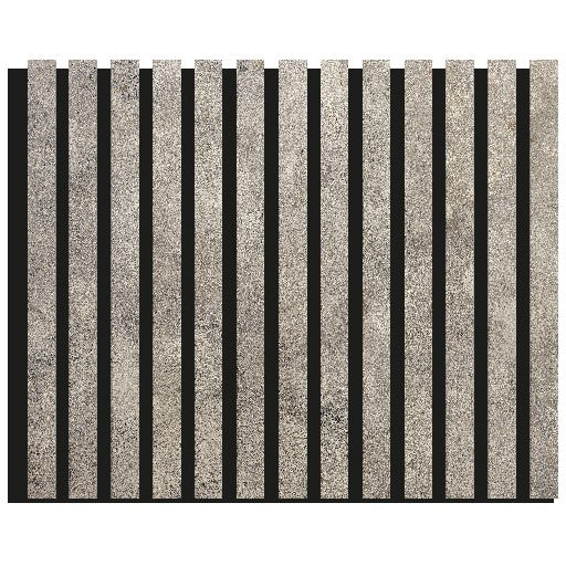 Listelli Euroacustic in MDF Cemento scuro mis. 275 cm x 60 cm modello FLESSIBILE