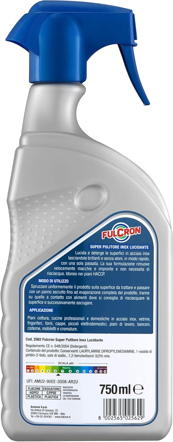 Fulcron Super Pulitore Inox Lucidante 750 ml.