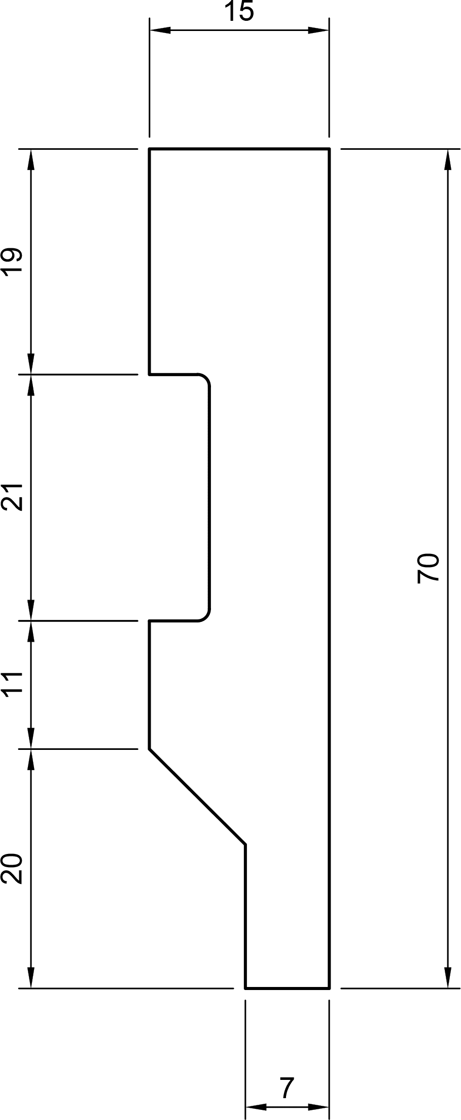 Battiscopa in polimero Ard Italia JC132 misura 2000x15x70 mm