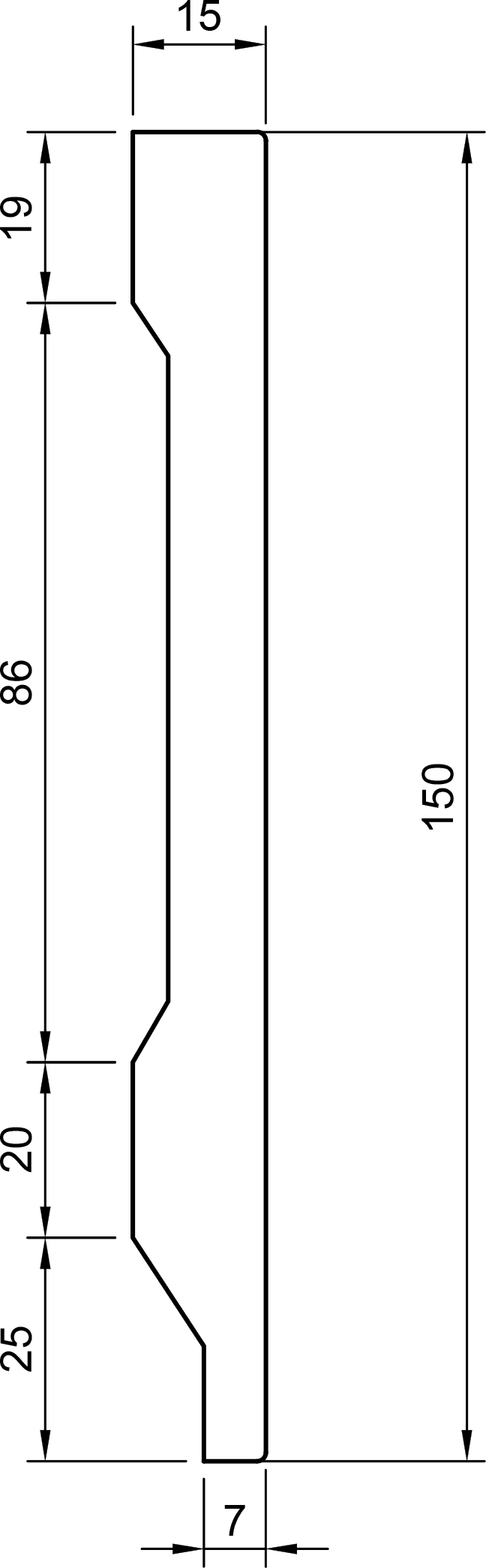 Battiscopa in polimero Ard Italia JC313 misura 2000x15x150 mm