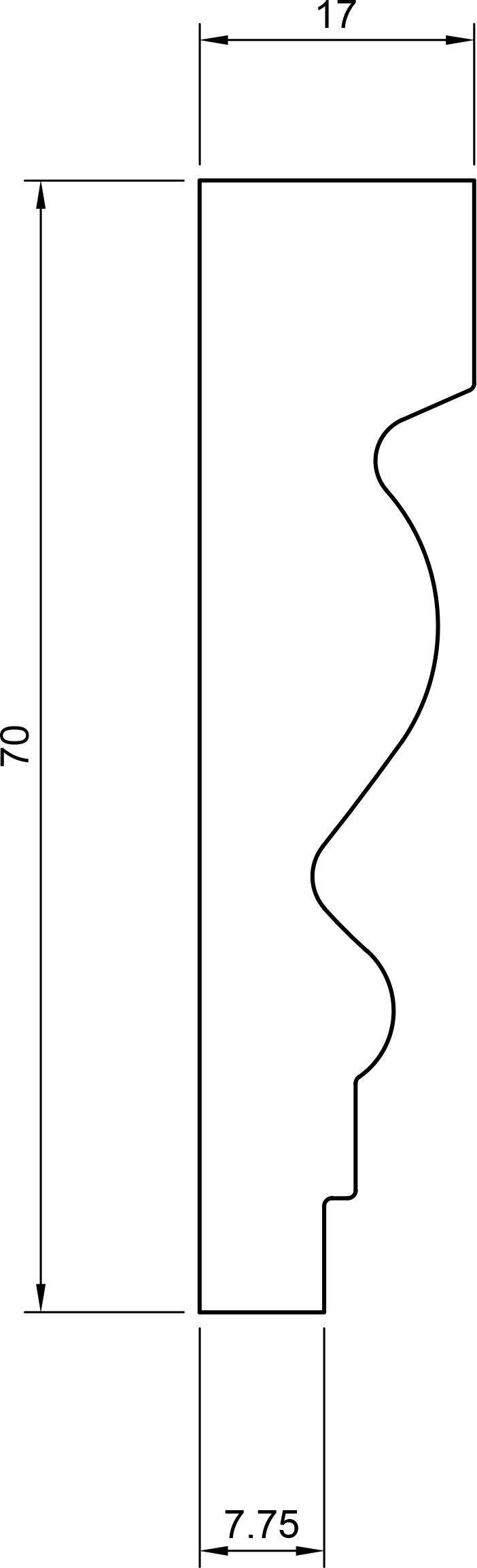 Cornice in polimero Ard Italia JX73 misura 2000x69x17 mm