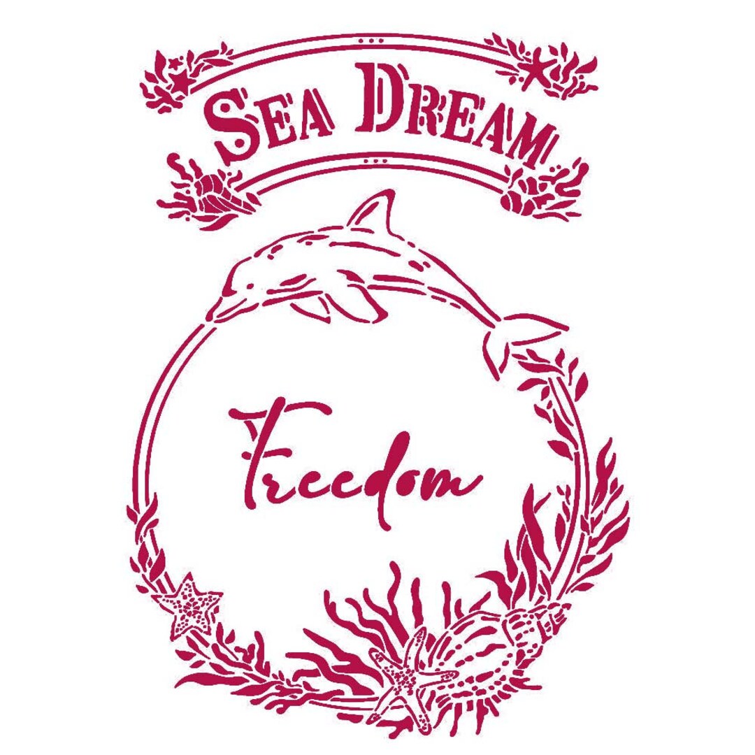 Stencil Sea Dream Freedom cm 21 x 29.7 by Stamperia. OUTLET
