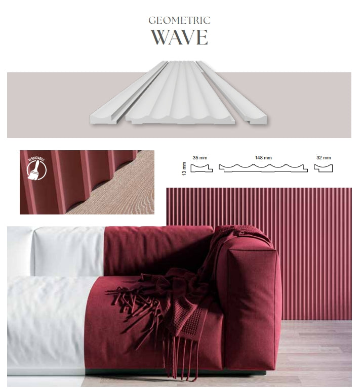 DOGA in polimero Ard Italia JC1077 misura 2800x12x148 mm modello WAVE