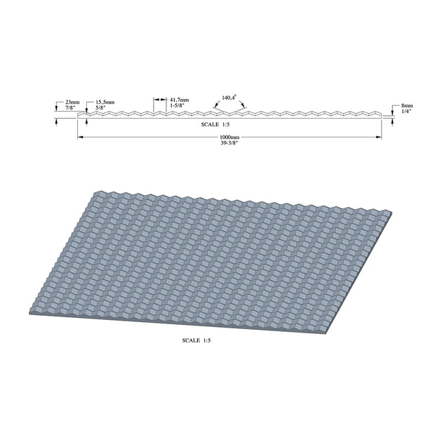 Pannello 3D in poliuretano Orac Decor W117 SLOPE misura  100 cm x 100 cm x 2,3 cm