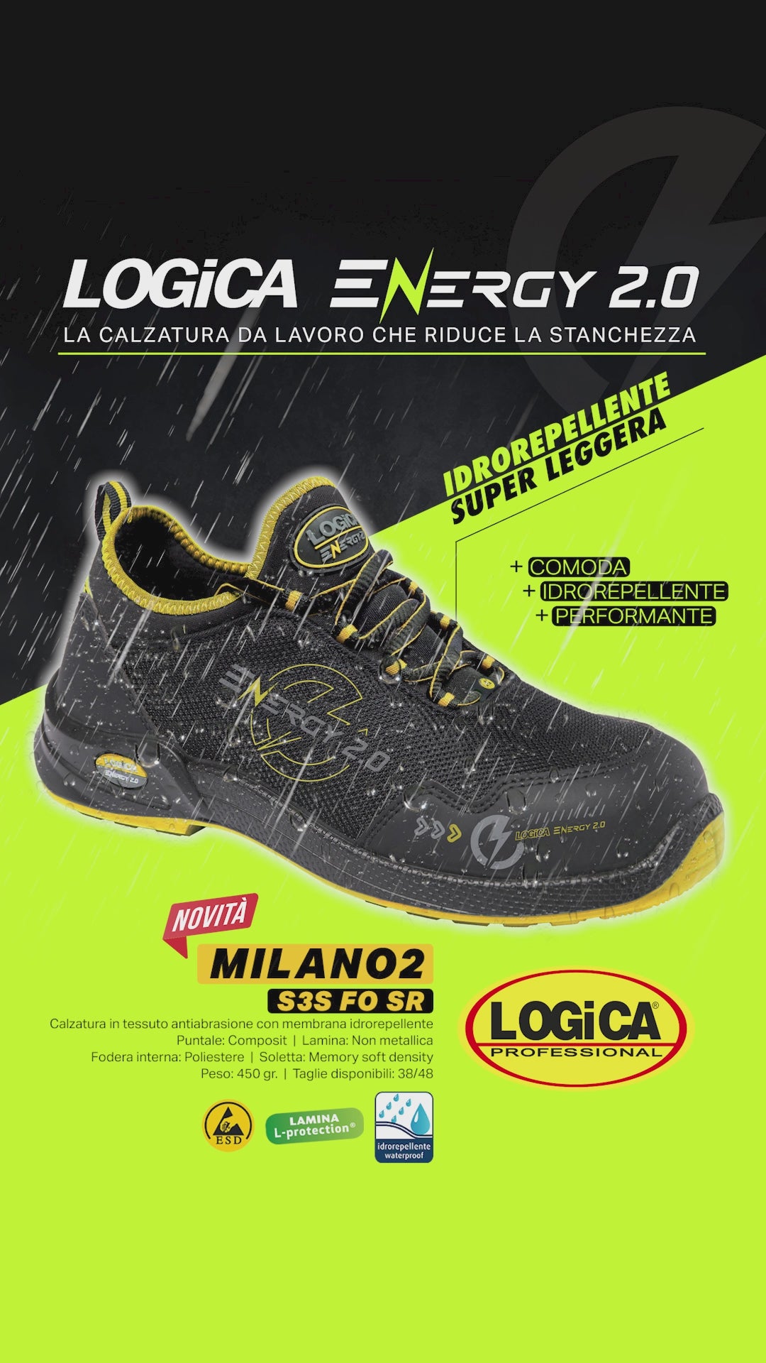 Milano 2 - Scarpa Bassa Idrorepellente S3S SR FO