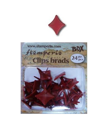 Clips Brads Quadri Rosso Stamperia OUTLET